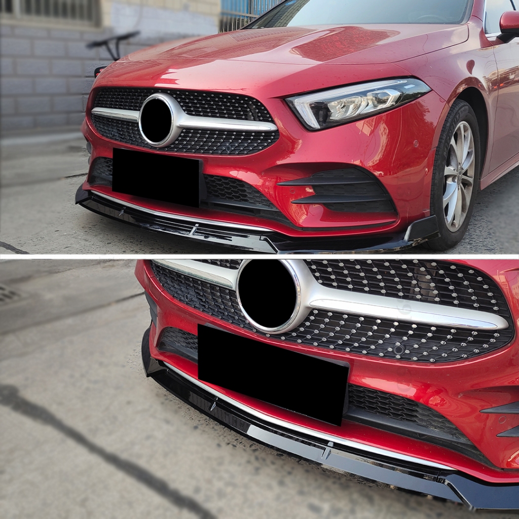 Sửa đổi Chỉnh Facelift Cản trước Lip Chin Tái trang bị cho Mercedes Benz A W177 2019 2020 2021 2022 Giống như A200 A250 A180 Bộ chia bảo vệ bảo vệ