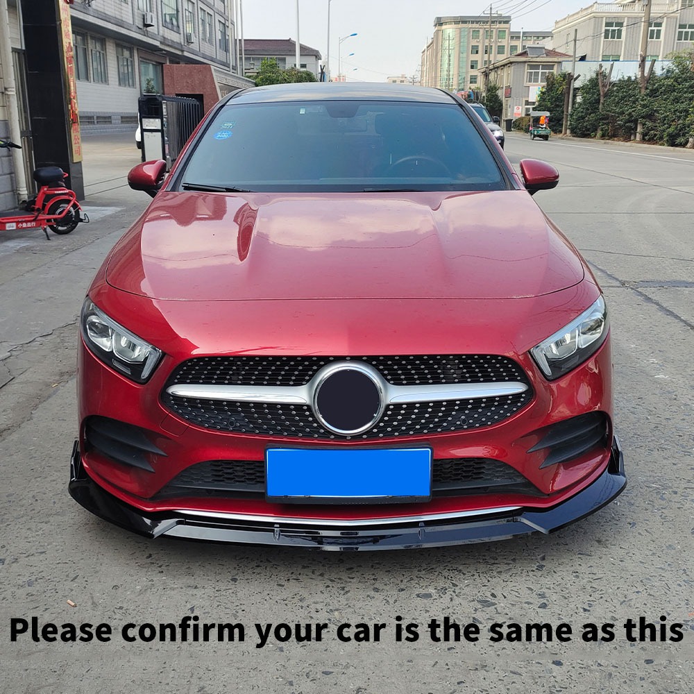 Sửa đổi Chỉnh Facelift Cản trước Lip Chin Tái trang bị cho Mercedes Benz A W177 2019 2020 2021 2022 Giống như A200 A250 A180 Bộ chia bảo vệ bảo vệ