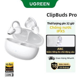 Tai nghe không dây UGREEN ClipBuds Pro, ANC Giảm tiếng ồn, Hi-Res Bluetooth 6.0, thời lượng pin 32 giờ, Kiểu kẹp tai, Âm thanh độ phân giải cao, Chống nước IPX5
