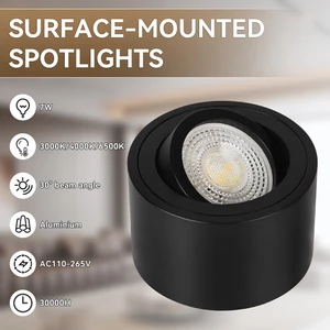 3 Màu LED Bề Mặt Gắn Đèn Downlight Nhôm Pin Đèn Có Thể Điều Chỉnh Góc Trần Điểm Đèn Cho LivingRoom Trang Trí Đèn