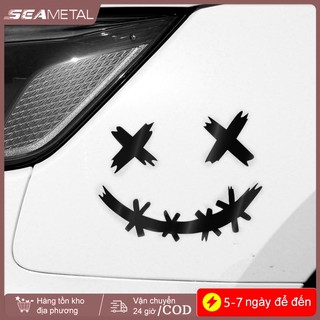 Nhãn dán phản quang chống nước SEAMETAL cho mũ bảo hiểm xe máy, Decal mặt cười quỷ, Trang trí thân xe ô tô, Nhãn dán ô tô, Laser