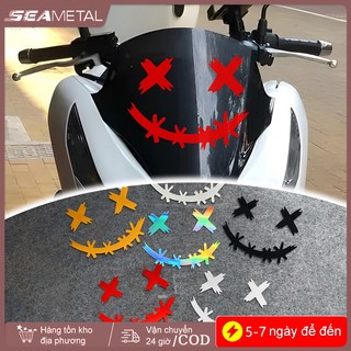 Nhãn dán phản quang chống nước SEAMETAL cho mũ bảo hiểm xe máy, Decal mặt cười quỷ, Trang trí thân xe ô tô, Nhãn dán ô tô, Laser