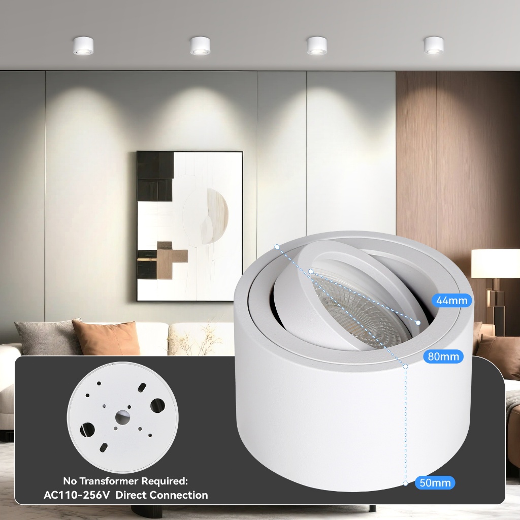 3 Màu LED Bề Mặt Gắn Đèn Downlight Nhôm Pin Đèn Có Thể Điều Chỉnh Góc Trần Điểm Đèn Cho LivingRoom Trang Trí Đèn