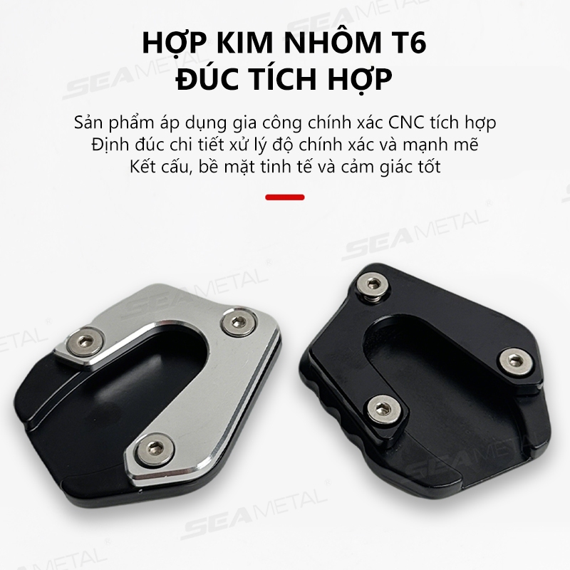 SEAMETAL Xe Máy Chống Trượt Chân Hỗ Trợ Miếng Lót Nhôm Chân Đế Mở Rộng Chân Bên Đứng Phóng To Miếng Lót Xe Máy Phần