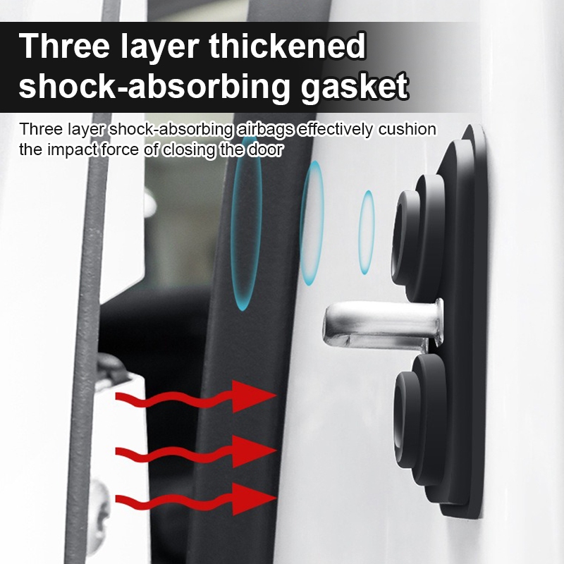 Silicone Khóa Cửa Ô Tô Bao Xe Chống Sốc Cửa Chốt Miếng Lót Bảo Vệ Cho Tesla Model 3 Model X Model S Model Y