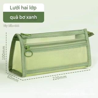 Hộp Bút Chì Trong Suốt – Túi Văn Phòng Phẩm Học Sinh 2 Lớp Size Lớn