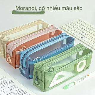 Hộp Bút Chì Trong Suốt – Túi Văn Phòng Phẩm Học Sinh 2 Lớp Size Lớn