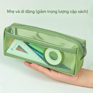 Hộp Bút Chì Trong Suốt – Túi Văn Phòng Phẩm Học Sinh 2 Lớp Size Lớn