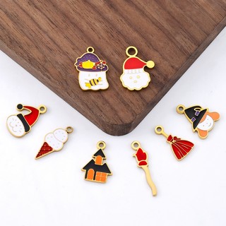 DIY Vòng Cổ Mặt Dây Chuyền Thép Không Gỉ Chống Thấm Nước - Chủ Đề Giáng Sinh Người Tuyết và Mèo Con