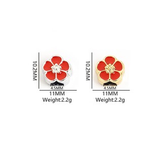 10 Chiếc UV Giữ Màu Hai Mặt Dầu Nhỏ Giọt 6 Màu Sakura Spacer Hạt, Vòng Tay Bện Hợp Thời Trang Vòng Cổ Bông Tai Dây Xích Điện Thoại DIY Năm Cánh Hoa Hình Hợp Kim Lỗ Lớn Hạt
