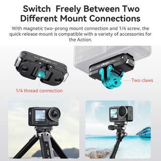 Dành Cho DJI Osmo360 / Action 5 Pro / 4 / 3 Kim Loại Phát Hành Nhanh Hai Móng Vuốt + 1 / 4 Chủ Đề Cơ Sở Giao Diện Kép Phụ Kiện Máy Ảnh
