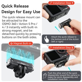 Dành Cho DJI Osmo360 / Action 5 Pro / 4 / 3 Kim Loại Phát Hành Nhanh Hai Móng Vuốt + 1 / 4 Chủ Đề Cơ Sở Giao Diện Kép Phụ Kiện Máy Ảnh