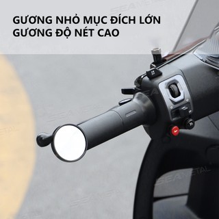SEAMETAL Tay Lái Xe Máy Gương Chiếu Hậu Tay Cầm Mở Rộng Gương Chiếu Hậu Điểm Mù Góc Nhìn Rộng An Toàn Có Thể Điều Chỉnh Gương