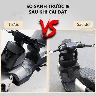 SEAMETAL Tay Lái Xe Máy Gương Chiếu Hậu Tay Cầm Mở Rộng Gương Chiếu Hậu Điểm Mù Góc Nhìn Rộng An Toàn Có Thể Điều Chỉnh Gương