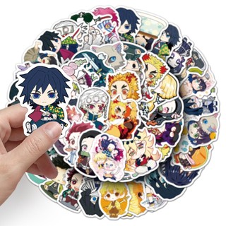 Bộ 50 Chibi Demon Slayer Anime Miếng Dán Hoạt Hình Tokitou Muichirou Graffiti Miếng Dán Chống Thấm Nước