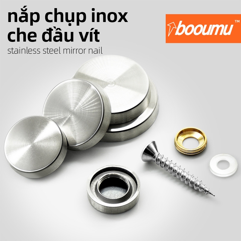 Nắp chụp inox 304, 60 Bộ Vít + Nắp Chụp Inox che đầu vít, mũ chụp vít ...