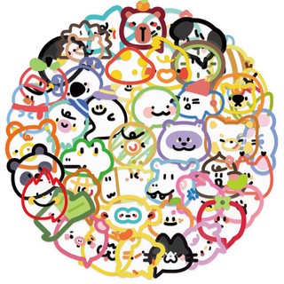 Bộ 50 Bong Bóng Dễ Thương Dán Hoạt Hình PET Đề Can DIY Ván Trượt Xe Chống Thấm Nước Dễ Thương Miếng Dán Quà Tặng