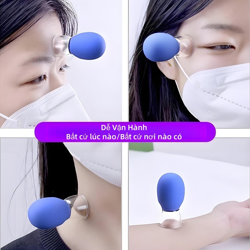 Kuzhen 5 Chiếc Silicone Cupping Massage Cho Cơ Thể Mặt Cổ Máy Mát Xa Mắt Chân Không Chăm Sóc Da Mặt Cơ Thể, Chống Lão Hóa Công Cụ Làm Đẹp HOT