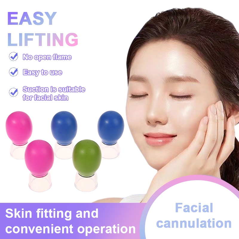 Kuzhen 5 Chiếc Silicone Cupping Massage Cho Cơ Thể Mặt Cổ Máy Mát Xa Mắt Chân Không Chăm Sóc Da Mặt Cơ Thể, Chống Lão Hóa Công Cụ Làm Đẹp HOT