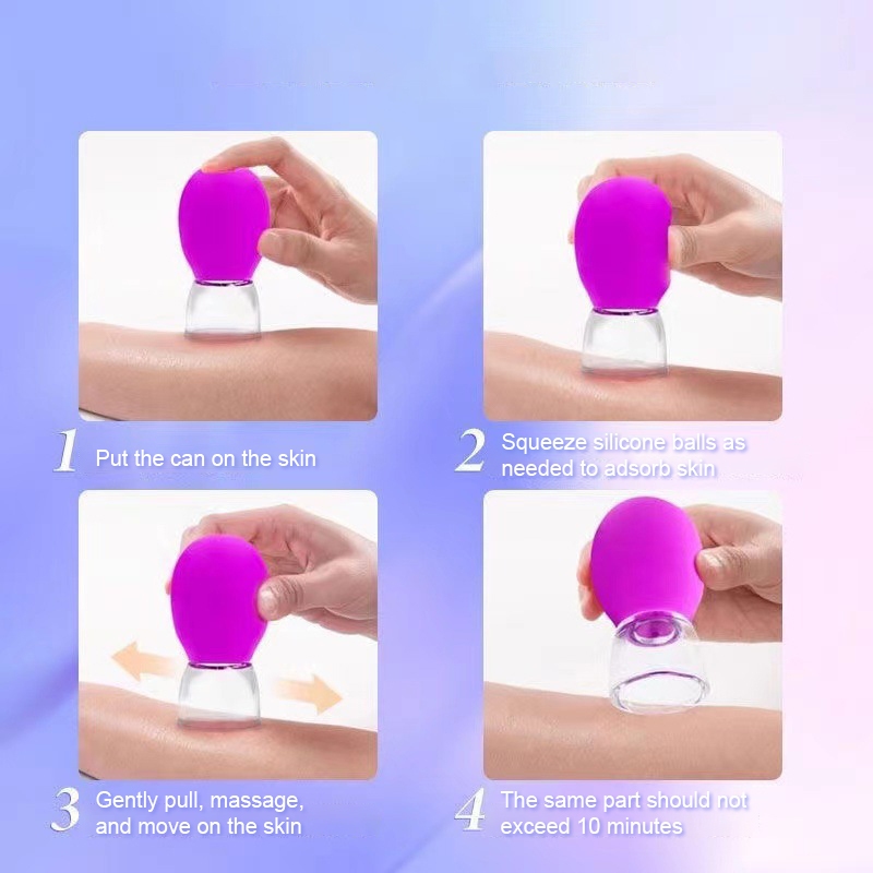 Kuzhen 5 Chiếc Silicone Cupping Massage Cho Cơ Thể Mặt Cổ Máy Mát Xa Mắt Chân Không Chăm Sóc Da Mặt Cơ Thể, Chống Lão Hóa Công Cụ Làm Đẹp HOT