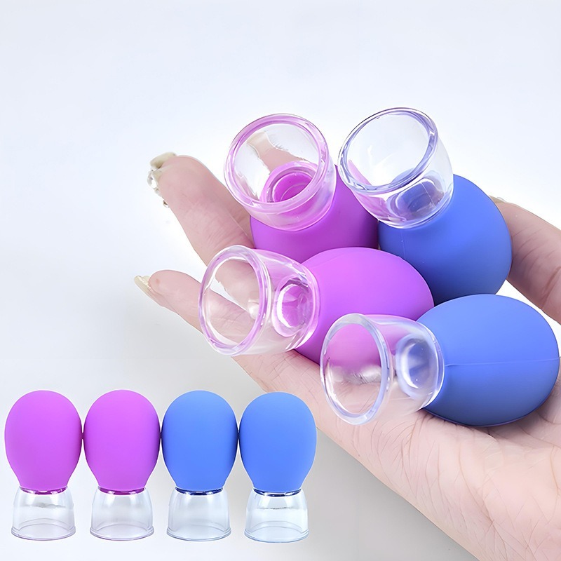 Kuzhen 5 Chiếc Silicone Cupping Massage Cho Cơ Thể Mặt Cổ Máy Mát Xa Mắt Chân Không Chăm Sóc Da Mặt Cơ Thể, Chống Lão Hóa Công Cụ Làm Đẹp HOT