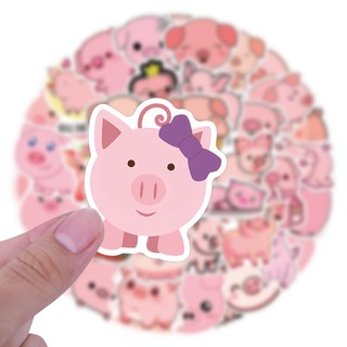 57 Chiếc Hoạt Hình Lợn Hồng Dễ Thương Hình Dán Động Vật DIY Hành Lý Xe Đạp Điện Thoại Máy Tính Miếng Dán Chống Thấm Nước