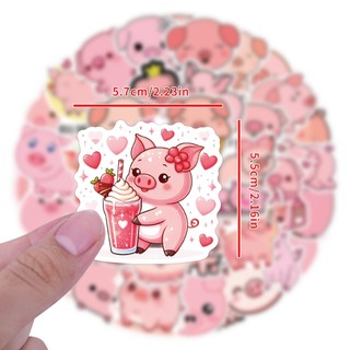 57 Chiếc Hoạt Hình Lợn Hồng Dễ Thương Hình Dán Động Vật DIY Hành Lý Xe Đạp Điện Thoại Máy Tính Miếng Dán Chống Thấm Nước