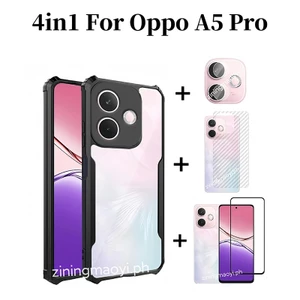 Ốp điện thoại di động chống rơi 4in1 OPPO A5 Pro cho OPPO A5X A5i A5 Pro A3X A3 Phim kính cường lực và phim ống kính và phim mặt sau