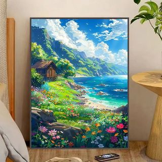 MOZI ✨60 * 75cm / 50 * 60cm phong cảnh đẹp tranh tô màu theo số tranh sơn dầu số hoá Phong Cảnh Tự Làm Kích Thước Lớn Tranh Sơn Dầu Kỹ Thuật Số Tranh Acrylic Đầy Tranh Vẽ Tay Tranh Vẽ Tay Tranh Kỹ Thuật Số Chữa Bệnh Tranh Giải Nén Tranh Sơn Dầu Sơn Màu