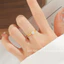 Nhẫn titan nữ không gỉ mạ vàng 18k gắn đá pha lê lấp lánh thời trang tinh tế