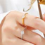 Nhẫn titan nữ không gỉ mạ vàng 18k gắn đá pha lê lấp lánh thời trang tinh tế