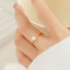 Nhẫn titan nữ không gỉ mạ vàng 18k gắn đá pha lê lấp lánh thời trang tinh tế