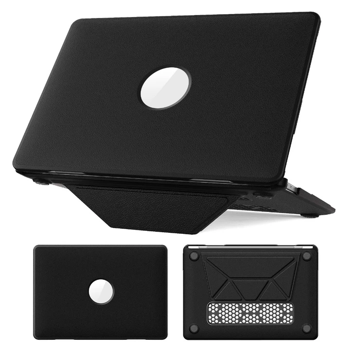 Ốp Chân Đế Cho MacBook Pro M4 Air M3 A3113 M2 A2681 Vỏ Cứng Da PU Có Chân Đế Có Thể Gập Lại & Vỏ Bàn Phím Cho MacBook Air Pro M1 M4 A2337 A2338 Pro14 A3112