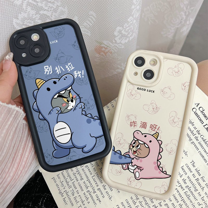 [Phiên bản nâng cấp] Ốp lưng cho Samsung Galaxy S25 S24 S23 S22 S21 S20 Plus Ultra FE M55 M54 M51 A56 A55 A54 A53 A52 A51 A50 A73 A72 A71 Ốp điện thoại mềm Motif Cặp đôi khủng long dễ thương