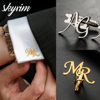 SKYRIM Tùy Chỉnh Chữ Khuy Sét Dành Cho Nam Cá Tính Tên Vòng Đeo Nút Trang Sức Phù Hợp Với Phụ Kiện Quà Tặng Đám Cưới