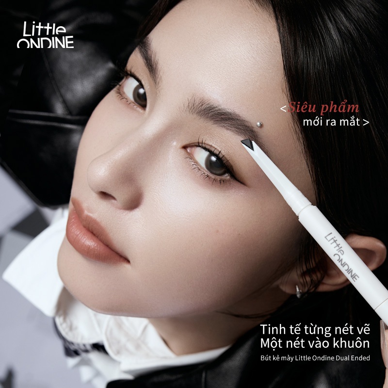 Little Ondine Bút chì kẻ mày định hình hai đầu Chống thấm nước, lâu trôi & chống nhòe, có màu lông mày cho lông mày hoang dã tự nhiên, đầu siêu mịn