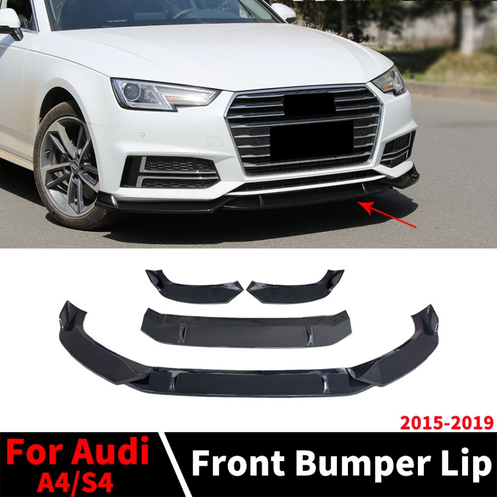 Điều Chỉnh Phụ Kiện Air Dam Spoiler Trước Ốp Lưng Môi Chin Guard Cho Xe Audi A4 S4 S-Line B9 2015 2016 2017 2018 2019 Body Kit