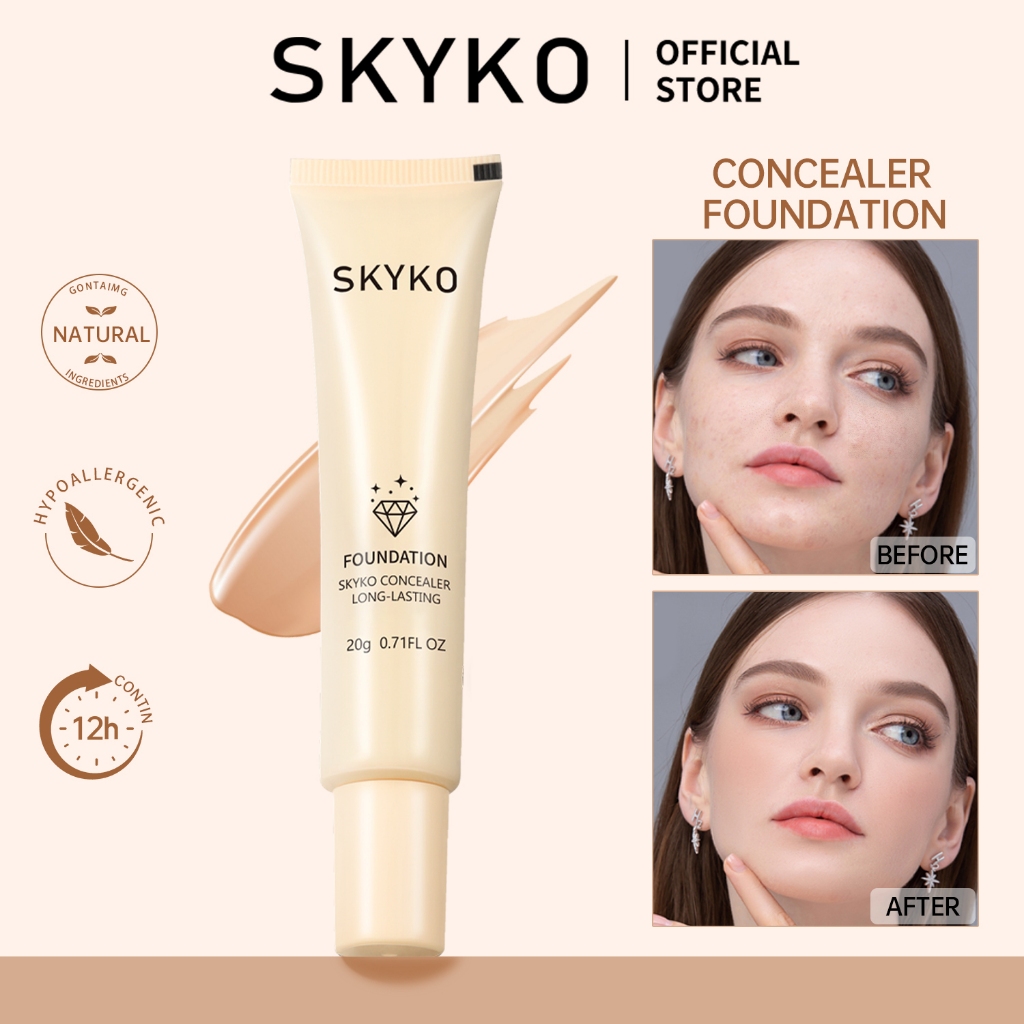 SKYKO Matte Foundation Full Cover Foundation Chống thấm nước lâu dài 20g 6 màu
