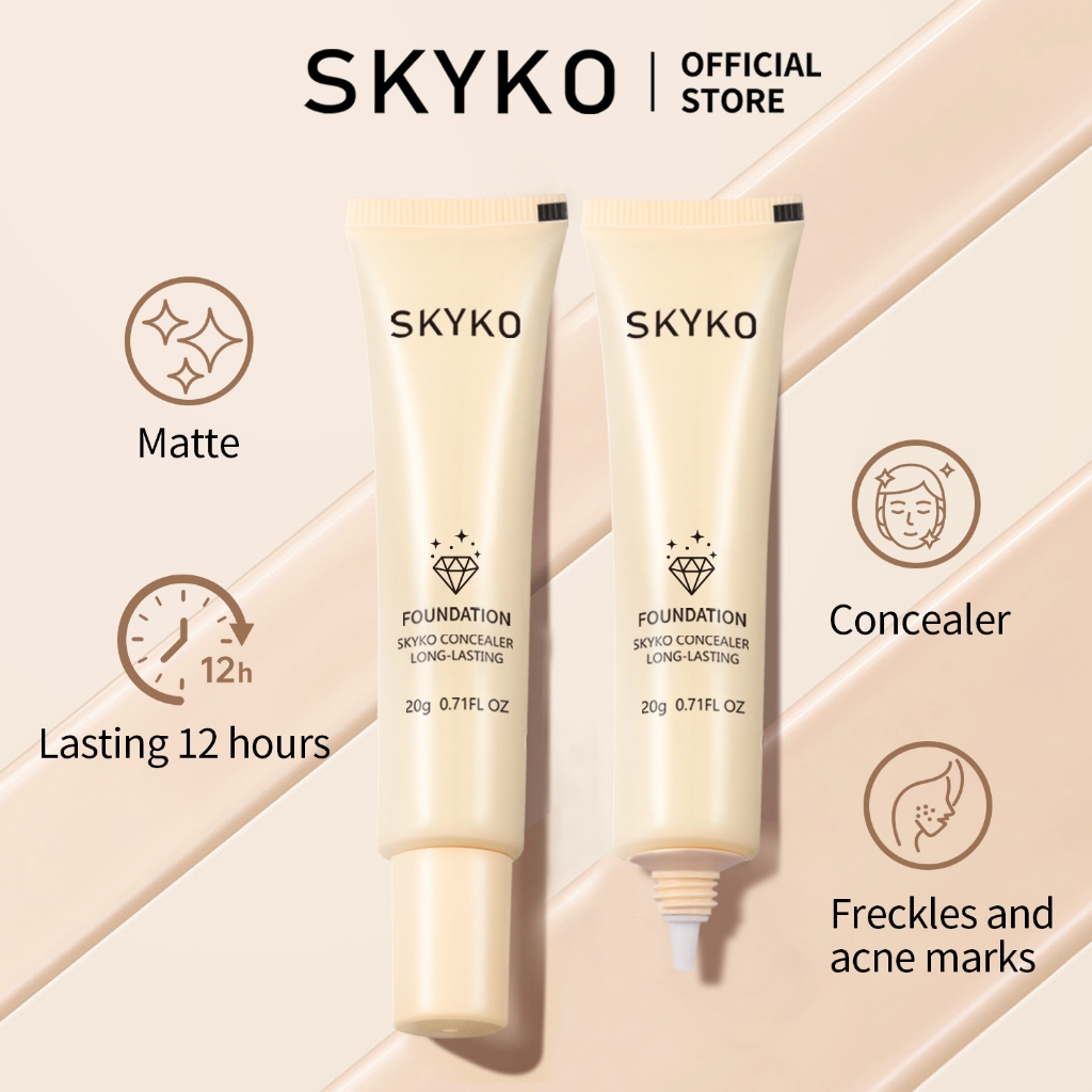 SKYKO Matte Foundation Full Cover Foundation Chống thấm nước lâu dài 20g 6 màu