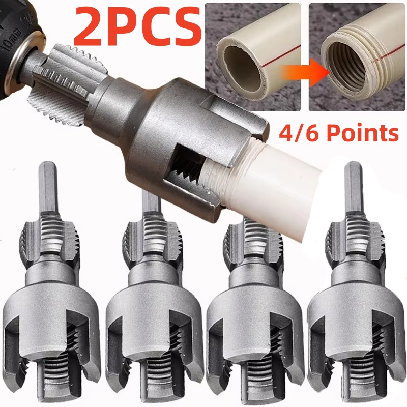 2 Chiếc Dụng Cụ Mở Ống Nước 4 / 6 Điểm PVC Ống Ren Dụng Cụ Mở Thép Carbon Bên Trong Lỗ Ngoài Dụng Cụ Mở Điện Máy Khoan Lục Giác Dụng Cụ Khai Thác