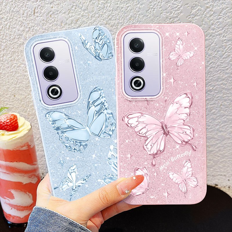 Ốp Điện Thoại YBD Cho OPPO A5 A5i Pro 5G 4G A3 Pro 5G Cao Cấp Lấp Lánh Kim Cương Bướm Lấp Lánh Bột Silicon