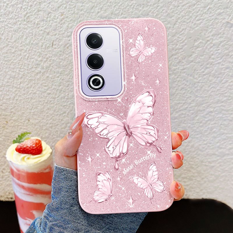Ốp Điện Thoại YBD Cho OPPO A5 A5i Pro 5G 4G A3 Pro 5G Cao Cấp Lấp Lánh Kim Cương Bướm Lấp Lánh Bột Silicon