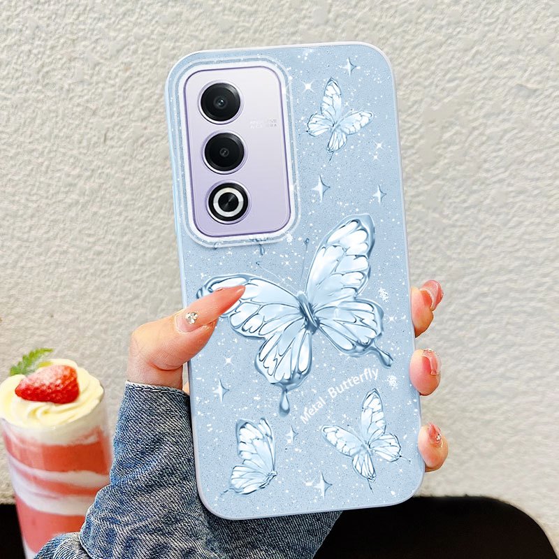 Ốp Điện Thoại YBD Cho OPPO A5 A5i Pro 5G 4G A3 Pro 5G Cao Cấp Lấp Lánh Kim Cương Bướm Lấp Lánh Bột Silicon