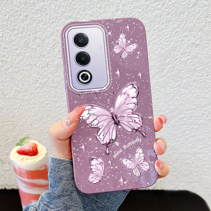 Ốp Điện Thoại YBD Cho OPPO A5 A5i Pro 5G 4G A3 Pro 5G Cao Cấp Lấp Lánh Kim Cương Bướm Lấp Lánh Bột Silicon