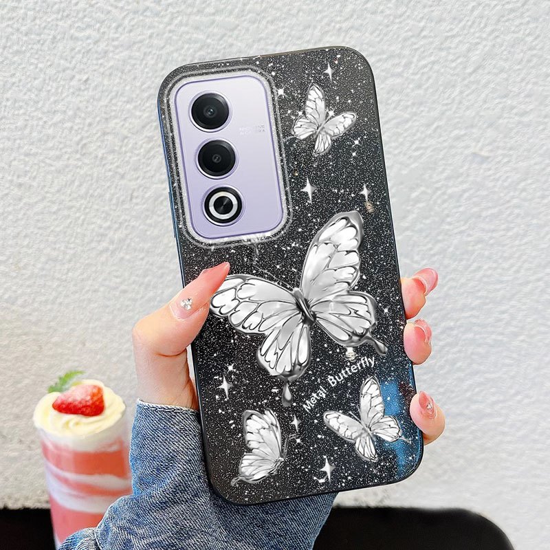 Ốp Điện Thoại YBD Cho OPPO A5 A5i Pro 5G 4G A3 Pro 5G Cao Cấp Lấp Lánh Kim Cương Bướm Lấp Lánh Bột Silicon
