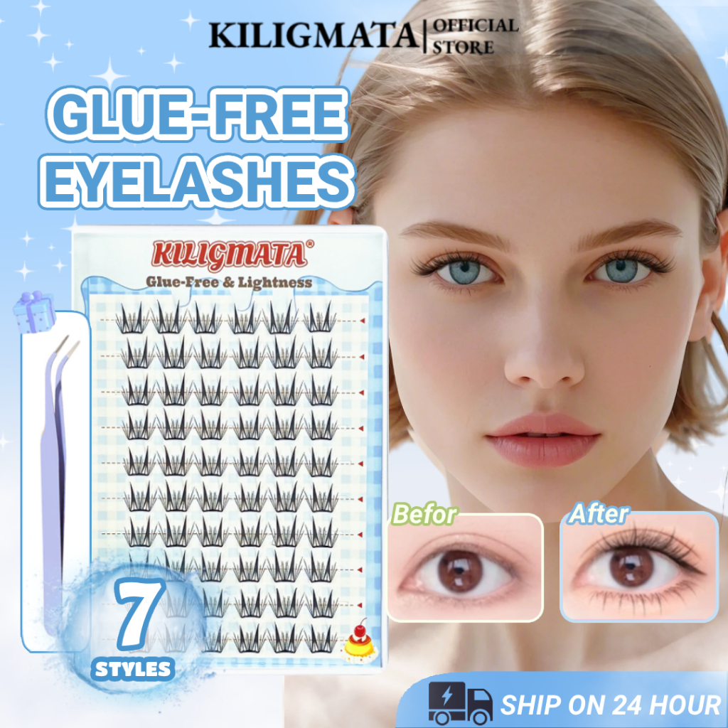 KILIGMATA Nối Mi Giả Phân Đoạn Có Thể Tái Sử Dụng Hỗn Hợp Ghép Dày Đơn Cụm Nối Mi Cá Nhân