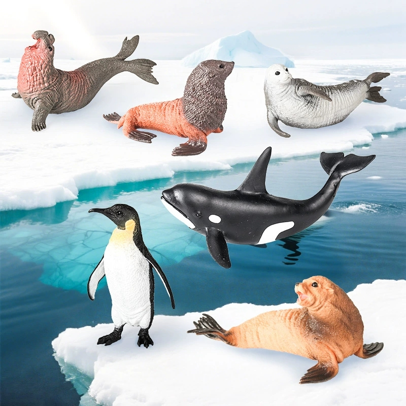 Marine Mammas Mô Hình Mô Phỏng Chim Cánh Cụt Biển Sư Tử Chó Walrus Seal Orca Bộ Đồ Chơi Trang Trí