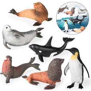 Marine Mammas Mô Hình Mô Phỏng Chim Cánh Cụt Biển Sư Tử Chó Walrus Seal Orca Bộ Đồ Chơi Trang Trí