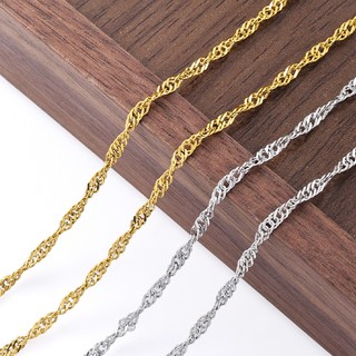 Dây chuyền hình sóng nước mạ vàng 18K và thép không gỉ - Phụ kiện thời trang