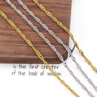 Dây chuyền hình sóng nước mạ vàng 18K và thép không gỉ - Phụ kiện thời trang